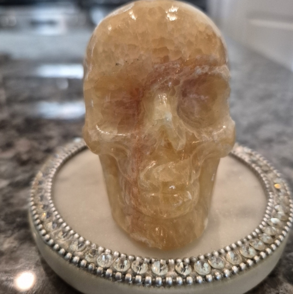 Natural Jasper Carved Crystal Skull #2 New - Picture 3 of 9